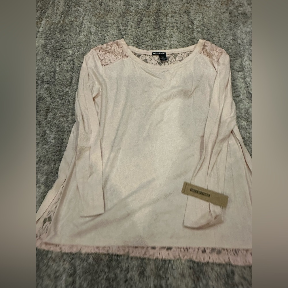 - - NWT DKNY Pink Lace Top